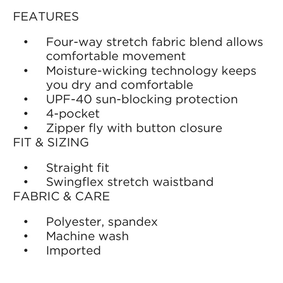 Mens Izod 4 way stretch Swingflex Golf Pants Size 32x30 never worn - Picture 3 of 6